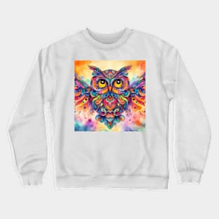 Abstract painting of a owl Crewneck Sweatshirt